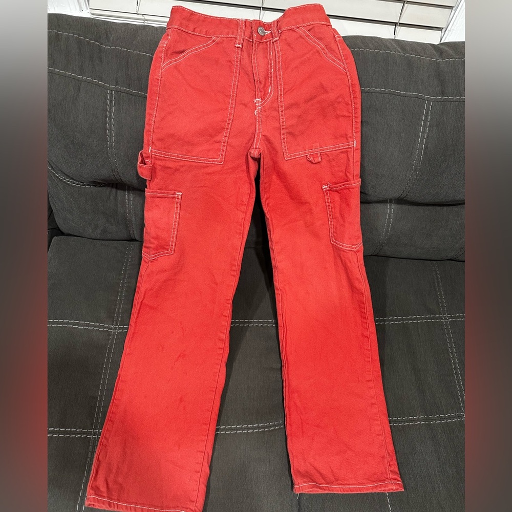 Red cargo pants size 00/23